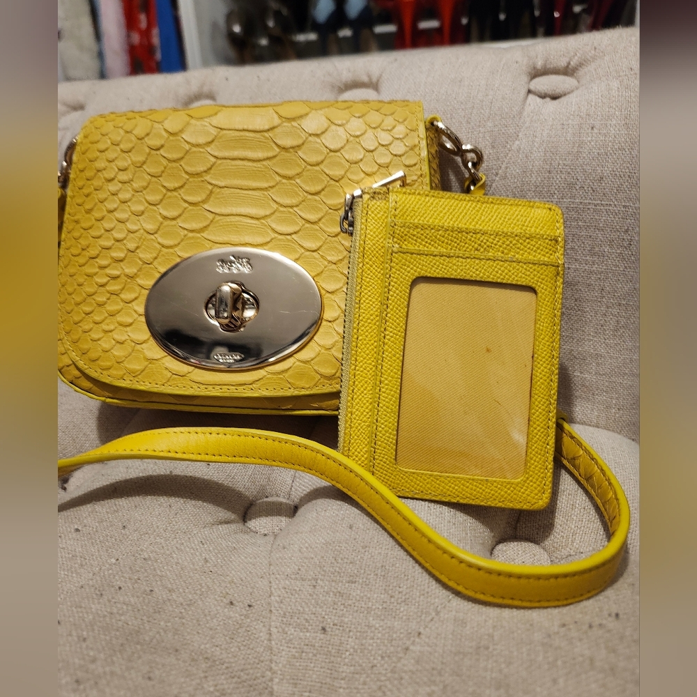 Coach Bundle Liv Crossbody In Python Embossed Lea… - image 2